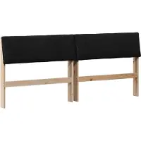 vidaXL Gestoffeerd hoofdbord Zwart 200 cm Massief grenenhout