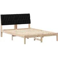 vidaXL Bedframe met Gevoerde Hoofdbord Bruin 135 x 190 cm