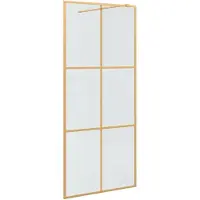 vidaXL Inloopdouchewand Goud 90 x 195 cm gehard glas