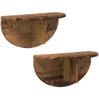 vidaXL Wandplank Muurmontage 2 pcs Oudhout 48 x 24 x 24 cm