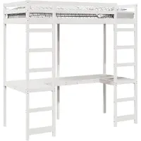 vidaXL Hoogslaper bedframe Wit 80 x 200 cm Massief grenenhout