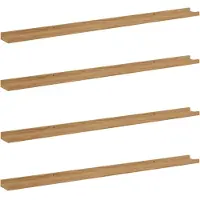 vidaXL Wandplank 4 st Bruin 115 x 9 x 3 cm Bewerkt hout