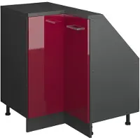 Vicco R-Line Hoekkeukenkast voor schuine wand – 75.6 cm met 1 deur Rode hoogglans
