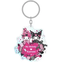 Sakami Merchandise Sanrio Pink Black Party Series Acrylic Keychain My Melody & Kuromi 7 cm