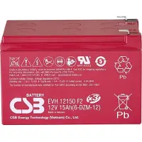 CSB EVH 12150 Loodaccu 12 V 15 Ah Loodvlies (AGM) (b x h x d) 151 x 102 x 98 mm Kabelschoen 6.35 mm Cyclusbestendig, Onderhoudsvrij, Geringe