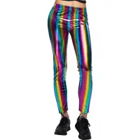 Boland - Legging Metallic regenboog (L/XL) - Volwassenen - - Pride - Festival