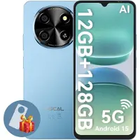 Oscal TIGER 8 Smartphone - Gemini AI 2.0 - 12GB RAM - 128GB ROM - 6.88 Inch - 5000mAh - Android 15 Smartphone - 5G Dual SIM - GPS - NFC - Blauw
