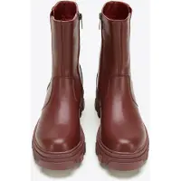 WITTCHEN Dames Leren Platform Chelsea Boots Kersen Natuurlijk Leer