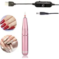 OKWISH Elektrische Manicure Apparaat - Nagelvijl Roze Goud, Professionele Nagelfrees met Instelbare Snelheid -Aluminiumlegering - Roze