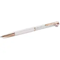 Swarovski Crystalline Pen 5732990 | Roze balpen met roségoudkleurige details en hart-hanger | Luxe schrijfinstrument, navulbaar