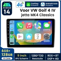 Hexinex Octa-Core autoradio Geschikt voor VW Bora Golf 4 Jetta Passat B5 T5 - Draadloos CarPlay, Android Auto, multimediaspeler, 6GB+128GB