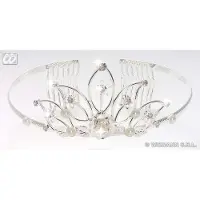 Widmann - Diadeem Met Diamanten - Zilver - Carnavalskleding - Verkleedkleding