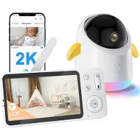 Other Wifi Baby Monitor - Babyfoon Met Camera 2K 3MPx - Babyfoon met 5 inch scherm - Splitscreen - Full HD Resolutie - Slaapliedjes - Temperatuur - Alexa & Google - Terugspreekfunctie - Video & Audio