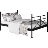 Notio Living Thora-Bedframe - 140x200 - Zwart Metaal