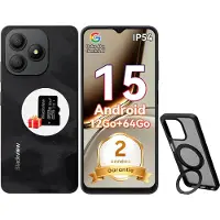 Blackview Smartphone WAVE 9C Mobiele Telefoon, 6.56" HD, 12Go RAM + 64Go ROM / 2To TF, 5000mAh, IP54 Android 15, 4G Dual SIM, 13+8MP, Zwart