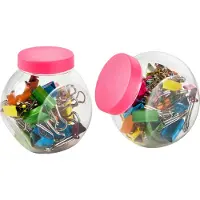 Van der Doelen 25 papier klemmen in leuk potje om te bewaren
