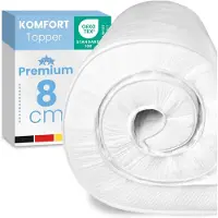Aktiv shop GmbH Comfortschuim Topper 90x190 cm – 8 cm Dik – Ademende Matras Topper voor Boxspring Bedden
