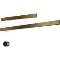 Hotbath &More RAS50+RAS80 Rails Square handoekwarmerset 80cm en 50cm met 2 stangen en schakelaar geborsteld messing PVD