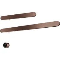 Hotbath &More RASS50+RASS80 Rails Soft Square handoekwarmerset 80cm en 50cm met 2 stangen en schakelaar geborsteld koper PVD
