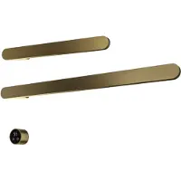 Hotbath &MORE set van 2 rails RASS80 SOFT SQUARE 80 en RASS50 SOFT SQUARE 50 cm met separate schakelaar Geborsteld Messing PVD (Exclusief inbouwdeel)