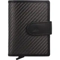 Greenburry kaarthoes Vintag Carbon / Nappe RFID Card Slider Coin Black zwart