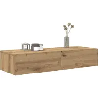 vidaXL Wandschap met lades 100x36x19 cm bewerkt hout artisanaal eiken