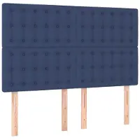 vidaXL Hoofdbord blauw 144x5x118/128 cm stof