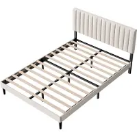CECIPA KUTAS Gestoffeerd bed - Tweepersoonsbed - 140x200 cm - Modern Bedframe - Verstelbaar Gestoffeerd Hoofdbord - met Rugleuning - met rugleuning - Grote Opbergruimte Stevig - Stil - Grijs