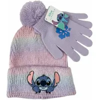 Disney Stitch Kinder Winterset – Muts & Handschoenen – Warm & Zacht – Pastel – One Size – Meisjes – Officiële Merchandise