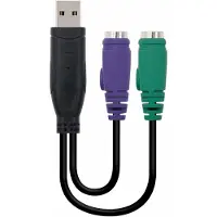 Nanocable Adapter PS/2 naar USB NANOCABLE 10.03.0101 Zwart