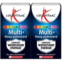Lucovitaal 2x Multi+ Weerstand Hoog Gedoseerd 60 Kauwtabletten