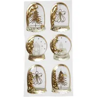 Packlinq Shaker stickers, engel, boom en huizen, afm 49x32+45x36 mm, goud, 6 stuk