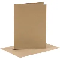 Packlinq Kaarten en enveloppen, afmeting kaart 10,5x15 cm 110+230 gr, naturel, 6 set