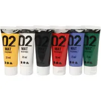 Packlinq Acrylverf Mat, standaardkleuren, 6x20 ml/ 1 doos
