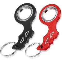 LONGZIMING -2 Stuks Sleutelhanger Spinner - Fidget Sleutelhanger - Hoogwaardige Legering - Multifunctioneel Fidget Speelgoed - Voor Volwassenen - Compact En Draagbaar - Zwart + Rood