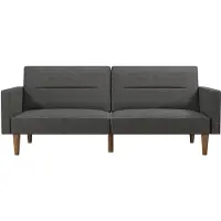 DOMUS Slaapbank-Channel-Tufted - 3-zits - Grijs Linnen