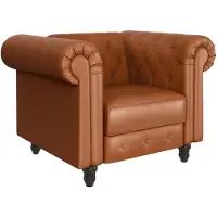Dorel Home Chesterfield-fauteuil Felix met rugleuning 3-voudig verstelbaar, benen massief hout, zithoogte 46 cm