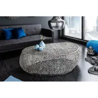 Invicta Salontafel LEAF 122cm metaal zilver handgemaakt - 38939