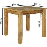 Wohnling Eettafel RUSTICA mangohout 80 cm