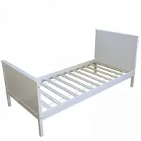 Homestyle4u Jeugdbed, enkel bed, houten bed, bedframe, 90x200, wit, dagbed, bed van grenenhout
