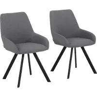 Notio Living Sandra-Eetkamerstoel - Grijs Stof - Set van 2
