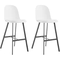 Notio Living Asta-Barkruk - Wit PU - Set van 2