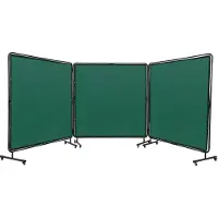 Vevor 3-delig lasgordijn 1,8 x 1,8 m Vlamvertragend vinyl lasscherm met 6 zwenkwielen en 6-niveau UV-bescherming Lasdeken Lasbescherming Groen