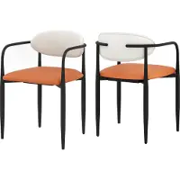 Costway Eetkamerstoelen, set van 2, gestoffeerde stoel met gevoerde zitting, rugleuning, metalen frame, keukenstoelen, accentstoelen voor eetkamer, woonkamer