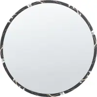 Beliani MARTEL - Wandspiegel - Zwart - 69 cm - Glas/Synthetisch materiaal