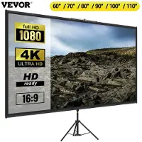 Vevor Lunekiss projectiescherm 80 inch met statief – 16:9 4K HD draagbaar binnen en buiten