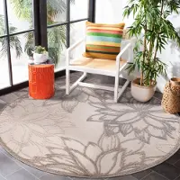 Muratap Binnen en buiten rond vloerkleed floral outdoor laagpolig tapijt 200 cm rond