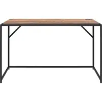 DOMUS Quincy-Schrijftafel - Verweerd Eiken/Zwart Metaal