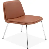 Notio Living Heine-Loungestoel met metalen poten in PU cognackleurig