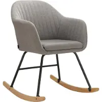 Notio Living Naira-Schommelstoel - Lichtgrijs Stof